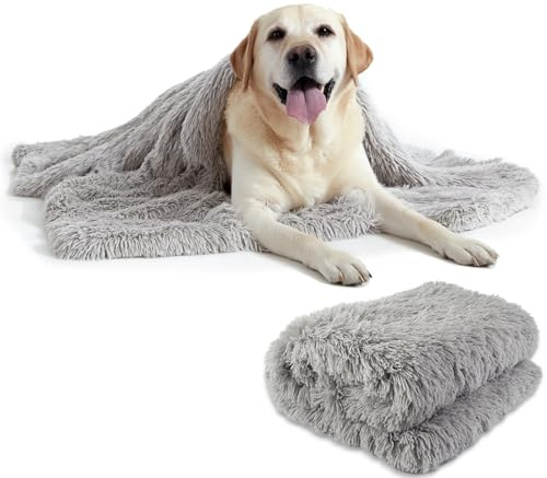 Fluffig hundfilt kattfilt – mjuk dubbelsidig plysch sällskapsdjur filt i fleece, varm gosig filt tvättbar, soffa skyddsfilt för hundar och katter