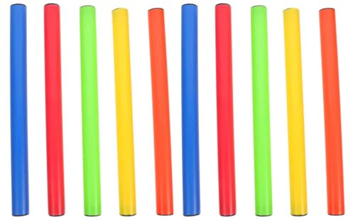 WESIEVYA 10 Palos de Relevos de Plástico para, Colores Variados para Uso en Entrenamientos y Competiciones Escolares de Atletismo