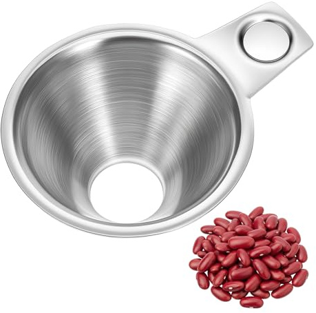 Larrel tratt rostfritt stål set, kryddtratt i rostfritt stål köksanvändning för bred öppning för fyllning av kryddburkar, läckagesäker metalltratt för salt, pepparpulver, kryddor, såser