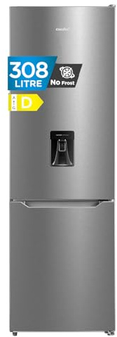Comfee' RCB310IX3EU(E) 308L Frigorífico Combinado Libre Instalación No Frost con Dispensador de Agua en Puerta, Ventilación MultiFlow, Puerta Reversible, Control Táctil, Plata