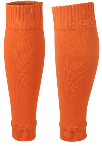 Football Sock Sleeves, Breathable Sports Soccer Socks Team Leg Sock Sleeve Soccer Shin Guards Sleeves for Football Running or Training Beginner F4-ZQWT