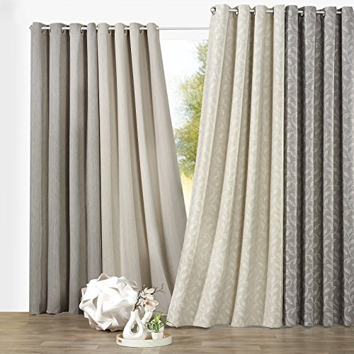 heimtexland ® Verdunklungsgardine Ösenschal Thermovorhang Blickdicht Struktur Grau HxB 245x135 cm - ÖKOTEX geprüft - GESUND WOHNEN - Licht- Schall- Wärme- und Kälteisolierend Typ499