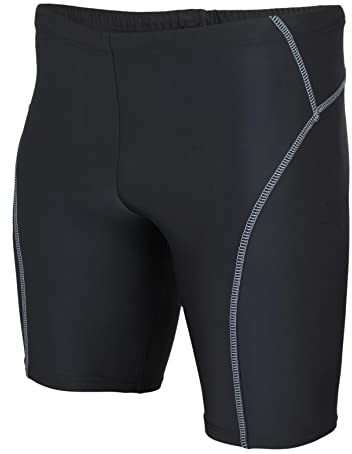 Aquarti Herren Badehose Knielang Schwimmhose Jammer, Farbe: Schwarz/Grau, Größe: XL