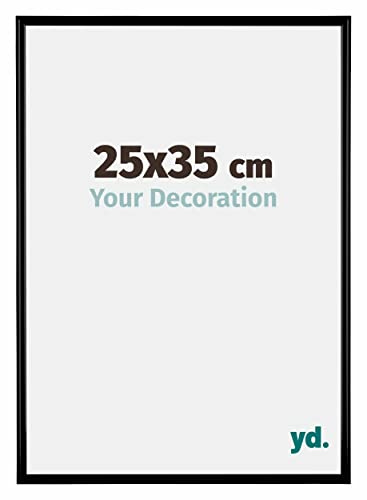 yd. Your Decoration - Bilderrahmen 25x35 cm - Schwarz Matt - Bilderrahmen aus Kunststoff mit Acrylglas - Antireflex - 25x35 Rahmen - Bordeaux