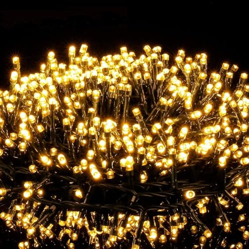 Avoalre Luci di Natale 1000 LEDs 100M, Catena Luminosa 8 Modalità Impermeabile IP44 Luci Albero di Natale Decorative per Interno Esterno Natale Atmosfera Romantica Camera Festa Nozze, Bianco Caldo
