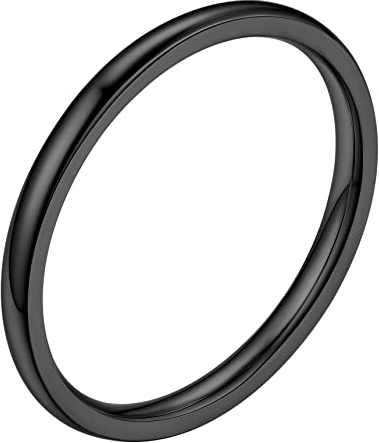 Bestyle Anillos Acero Inoxidable para Hombre Mujer 2mm Dorado/Plate/Negro | para Parejas Anillos de Compromiso Tamaño 14.5-27.5 Anillo Pareja de Moda Tamaño Unisex Compromiso Boda Aniversario Navidad