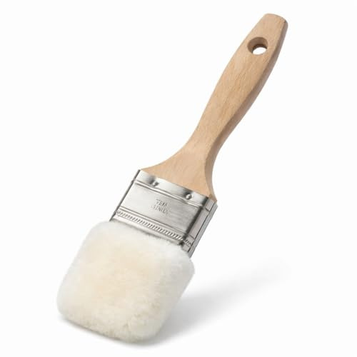 Lambskin Stain & Paint Brush - for use with All Latex and Oil Based Paints, Stains and Polyurethanes. 100% Natural Lambskin - New and Patented Design (2 Inch)