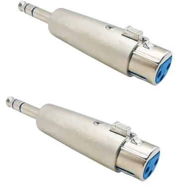 iYueMps 2pcs XLR to 6.35mm Jack TRS Adapter XLR Female to 1/4 inch Male Stereo Cable Coupler Gender Changer Microphone Converter Connector