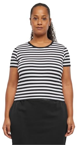 Urban Classics Maglietta da Donna a Righe T-Shirt, Bianco, M
