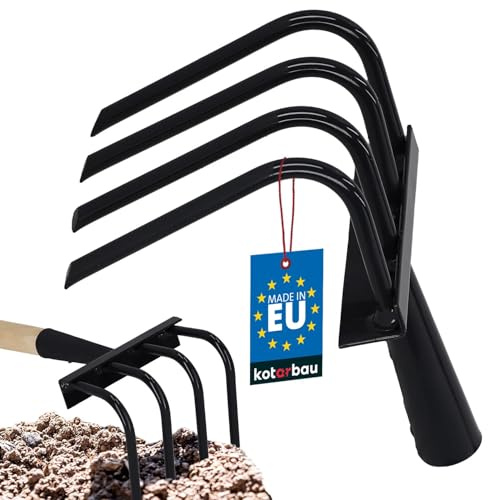 KOTARBAU® Garden Hoe 4-Prong Hoe for Weeding without Handle Steel Hand Cultivator for Soil Loosening Flower Rake Garden Claw Rake for Garden Vegetable Garden Loosening and Aerating with Claws