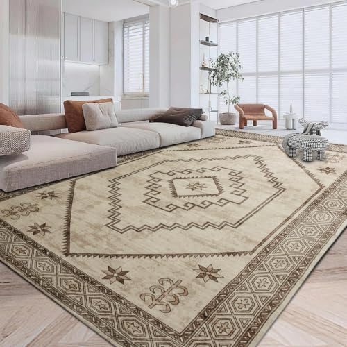 Imperial Rooms Rugs Living Room Extra Large 240 x 340 Short Pile Area Rugs for Bedroom Machine Washable Non Slip Carpet for Kids Room Soft Vintage Design Boho Rug, Radiant