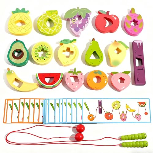 Giochi Di Infilare Per Bambini Piccoli,Attività Di Stringing In Legno E Gioco Di Ordinamento,Giocattoli Di Infilare In Legno | Per Apprendimento Prescolare E Sviluppo Bambini E Bambine Età 3 E Oltre