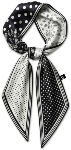 DRESHOW Head Scarf for Women Long Thin Silk Scarf for Neck Hair Handbag Elegant Daily Scarves