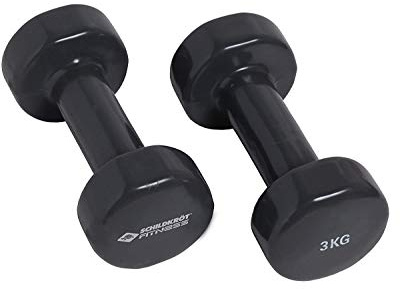 Schildkröt Vinyl Hantel Set, 2 x 3,0 kg, Anthrazit, in 4-Farb Karton, 960007