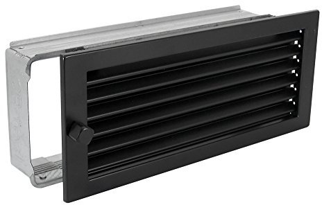 Warmluftgitter WG 3515 S Schwarz 350 x 150 mm mit Einbaurahmen