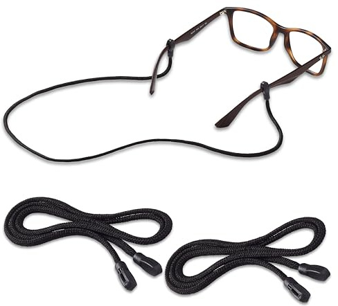 Peeper Keepers Eyeglass Supercord Retainer, Black, 2 Pack