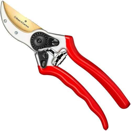 Haus & Garten ClassicPRO 8.5 Professional Premium Titanium Bypass Pruning Shears - Use As Pruners, Garden Shears, Heavy Duty Handheld Pruning Shears For Gardening, Clippers, Pruner Scissor Tool