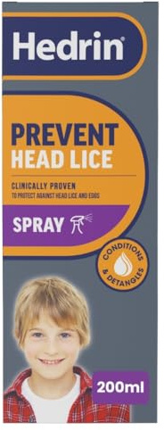 Hedrin Prevent Headlice 200ml Spray - Nit Protection Treatment, Detangles and Conditions, Clincally Tested Convenient Leave in Spray