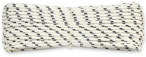 Corderie Italiane 006001706 Treccia mare corda multiuso giardino e fai da te, stabilizzato ai raggi U.V. resistente a intemperie e agenti atmosferici, 5 mm, 30 mt, colore bianco con spia blu