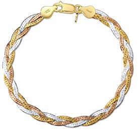 Amberta Damen 925 Sterling Silber Kettenarmband 5 mm Fischgrätenmuster Design Länge 19 cm: Mehrfärbig