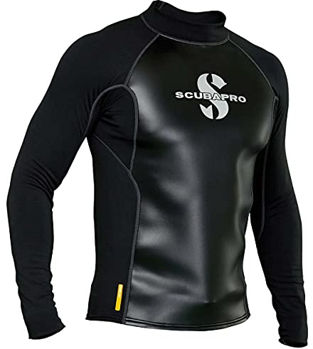 SCUBAPRO Men's Hybrid Thermal Diving Top, Long-Sleeve, 2X-Large, Black