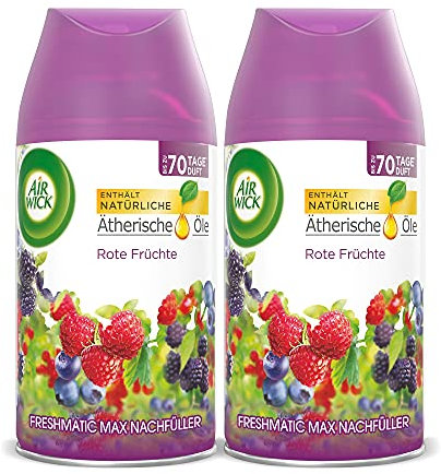Air Wick Freshmatic Max Raumspray – Nachfüller für den Air Wick Freshmatic Max – Duft: Rote Früchte – 2 x 250 ml Nachfüller