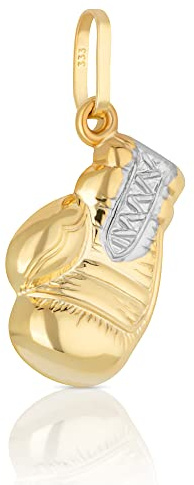 NKlaus Kedjehänge boxhandskar 2-färgade 16 x 6 mm 333 gult guld 8 karat polerad 4851