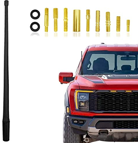 13 Inch Flexible Rubber Antenna Replacement for Wrangler JK/JL, Chevy Silverado & GMC Sierra Denali, Ford 150 (2009-2022) Most Car Models