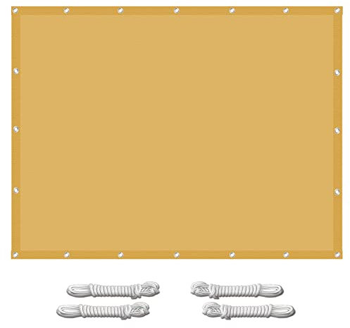 Sonnenschutz Windschutz 2.5 x 2.5 m 98% UV-Schutz Reißfest Wetterfest Sonnensegel Für Gartenpavillon mit Ösen und Befestigungsseile für Garten Terrasse Camping, Creme Farben