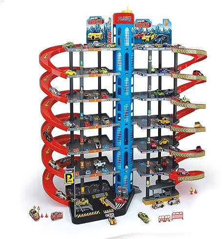 Kit de jeu avec voitures et de nombreux accessoires pour enfants - Garage jouet au choix (garage XXL avec 10 voitures de jeu)