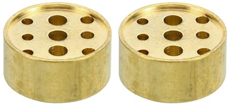 PATIKIL Incense Holder, 2 Pack Brass Incense Cone Burner Stick Holder with 9 Holes Incense Stand Base for Yoga Spa Room Home Office, 0.8 Dia. 0.4 Tall