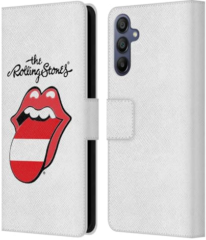 Head Case Designs Officially Licensed The Rolling Stones Austria International Licks 1 Leather Wallet Case Compatible with Samsung Galaxy A15