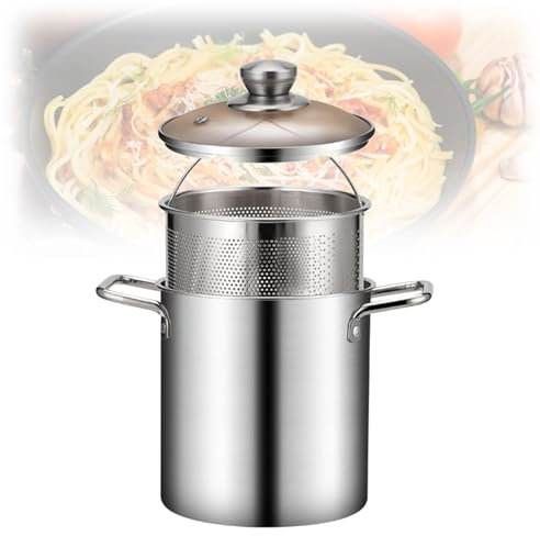 OmePS Pentole per asparagi, pentole per Pasta, asparagi in Acciaio Inox per Verdure, Spaghetti, Pasta, fornello con cestello Rimovibile e Coperchio per Pasta, tagliatelle, Gnocchi, zuppe, Cucina