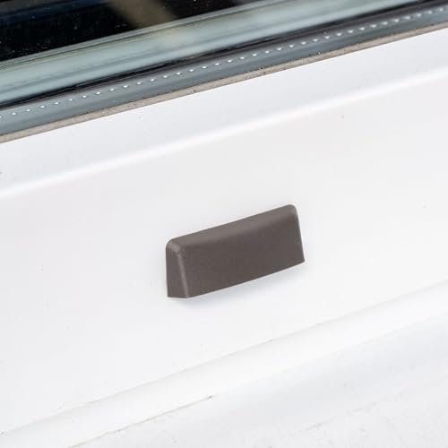 Capuchons pour fentes de fenêtres, 12 pièces, brun RAL 8019, Cache pour fentes de 24 à 35 mm de longueur, Capuchons pour fentes d'eau pour profilés en plastique et en aluminium Cadres de fenêtres