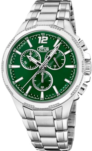 LOTUS Reloj Hombre Analógico de Acero Inoxidable 316l Plateado