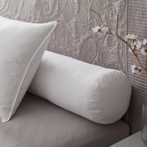 Générique TRAVERSIN Blanc ENVELOPPE 100% Coton GRANISSAGE Fibre Creuse DIAMETRE 21 CM Existe en 3 Tailles 90/140 /160 Fabrication française (140 x 190 cm)