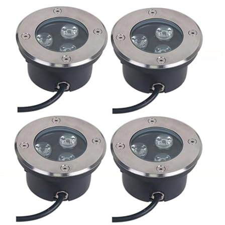 Faretto LED Ultra Sottile Da 4 Pezzi - Luce Di Illuminazione Subacquea Impermeabile Da 3 W, Faretto LED Per Esterni Impermeabile IP68, Luce Da Incasso Per Piscina, Giardino, Terrazza(Blue,3W(24V))