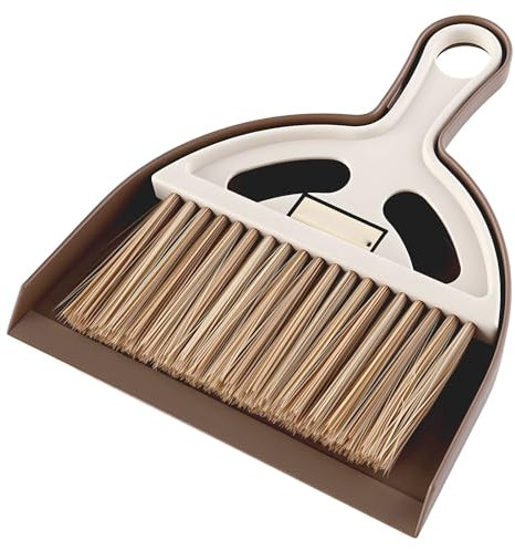 Juego de Escoba y Recogedor Pequeños, Set de Escoba y recogedor, Ideal para la Limpieza de la Cocina y el hogar, Diseño Mini con Cabezal de Cepillo, Dimensiones: 18 x 20 cm