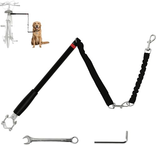 PawHut Guinzaglio per cani per bicicletta, 124 cm, facile da installare e rimovibile, bicicletta per cani a mani libere, guinzaglio per esercizi per allenamento, jogging, ciclismo, acciaio e