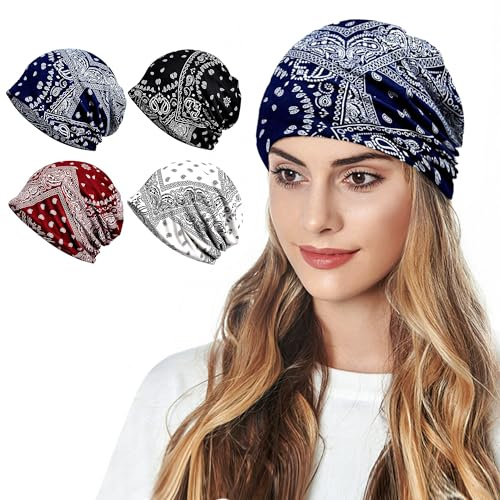 Women's Summer Beanie for Men Hat Boho Hats Adult Dwarf Hats Chemo Cap Cancer Headwear Caps Baggy Skull Sleep Cap Nightcap