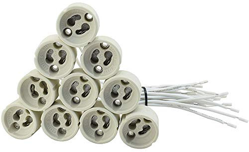 10 pezzi Fineled portalampada GU10 in ceramica con 0.5mm² cavo in silicone base lampadina connettore adattatore per 240 V LED/CFL/lampada alogena