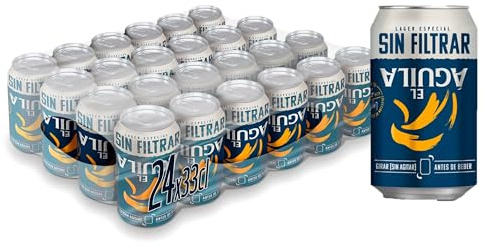 El Aguila Sin Filtrar Cerveza Lager Especial Pack Lata, 24 x 33cl