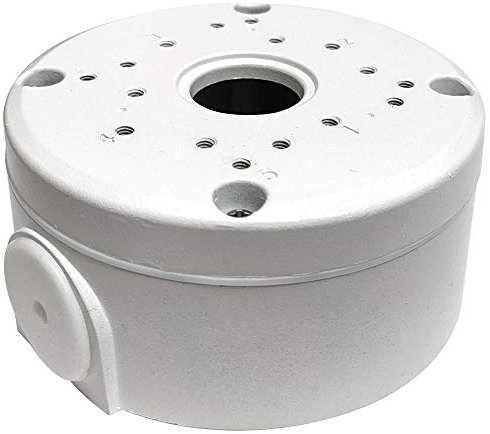 Universal Junction Box Deep Base for Security Surveillance Cameras, Full Aluminium Metal, Waterproof Cable Hidden Box For CCTV IP Camera Dome and Bullet Type Solid Metal (White)