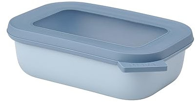 Mepal Multi Bowl Cirqula Rectangular - Mikrowellen Geschir - Geeignet als Luftdichte Aufbewahrungsbox für den Kühlschrank, Mikrowellengeschirr & als Frischhaltedosen - 500 ml - Nordic blue