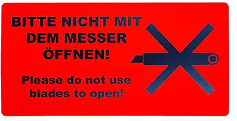 50 Aufkleber Etikett Versandaufkleber Nicht mit Messer öffnen