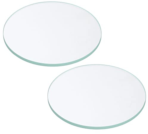 PATIKIL 2,56x0,1 Diámetro Linterna Cristal Lente, 2Uds Pulido Borde Cristal Lente para LED Luz Fuente Lente Manual Linterna Reemplazo, Transparente