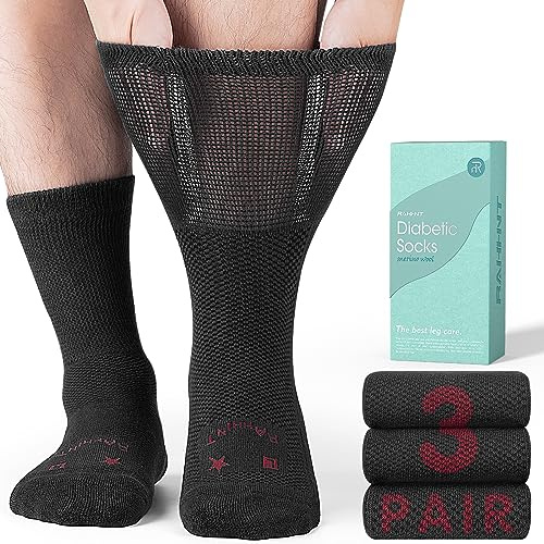 Rahhint Lana Merino Calze Diabetici 3 Paia, Calze in Bamboo senza Elastico senza Cucitura per Uomo & Donna