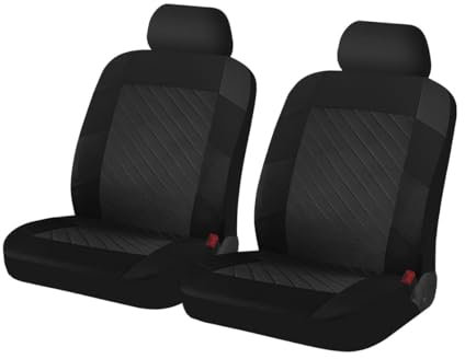 Adunsiaoto 2 Stück Universell Auto-Sitzschoner Vorne, Universal Anti-Kratz Autositzbezüge Für Vordersitze, Universell Front Sicher Stoff Auto Sitze Abdeckung(Schwarz)