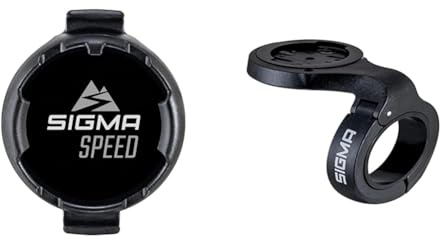 SIGMA SPORT Duo magentless Speed Sensor & Herren Overclamp Lenkerhalter, Schwarz, One-Size