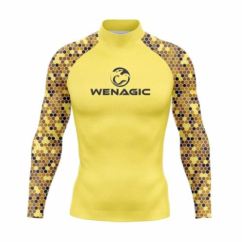 Surf Dykning Långärmad Skins Rashguard Snabbtorkande Simning Löpning UPF 50+ Surfing Strand Rash Guard T-shirts Gym Kläder, 10, M